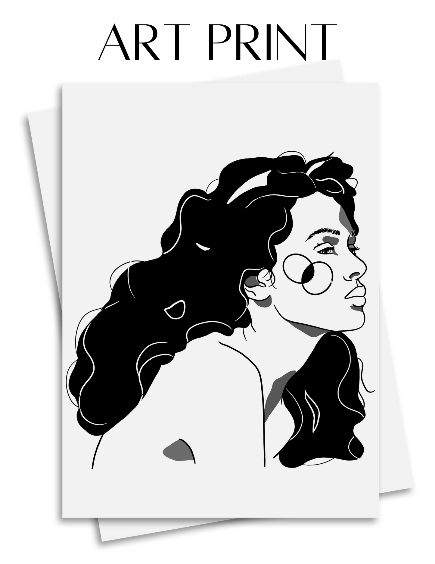 BLACK AND WHITE BEAUTY ART PRINT